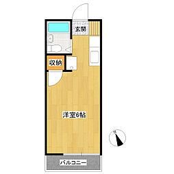 サンハイツヒロ ワンルームの間取図画像