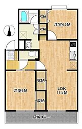 エレガンス・H・M 2LDKの間取図画像