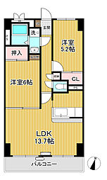 BlueShore湘南NEO 2LDKの間取図画像