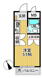エステートロイヤル ワンルームの間取図画像