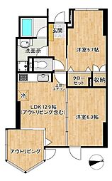 アネーロ 2LDKの間取図画像