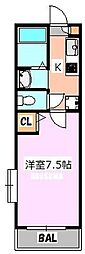 メゾンルミエール 1Kの間取図画像
