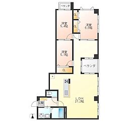 ジックス桜 3LDKの間取図画像