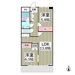 フローラ大塚壱番館 2LDKの間取図画像