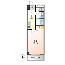 LOTUSMARSH元今泉 1Kの間取図画像