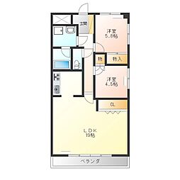 ネオニシキ 2LDKの間取図画像