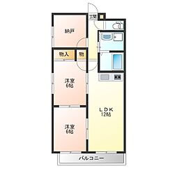 アーバンシェルA館 2SLDKの間取図画像