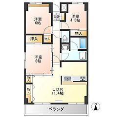 エクセレンス今泉 3LDKの間取図画像