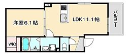 泉大津市豊中町2丁目アパート 1LDKの間取図画像