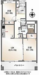 パーク・ハイム苦楽園 2LDKの間取図画像