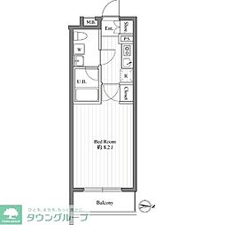 カルフールＭ 4階1Kの間取り