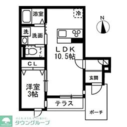 ForestIII西寺尾 1LDKの間取図画像