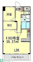 グローリア初穂横浜 1LDKの間取図画像