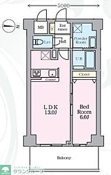 メジリス 新羽 1LDKの間取図画像