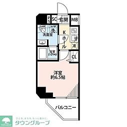 プレール・ドゥーク横濱子安 1Kの間取図画像