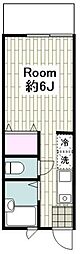 ルミエール山王 1Kの間取図画像