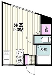 フォルトゥーナ港北 ワンルームの間取図画像
