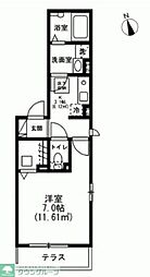 キーファー大倉山 1Kの間取図画像