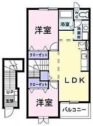 ウィスティリア 2LDKの間取図画像