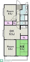 テルージュキクナ1 3DKの間取図画像
