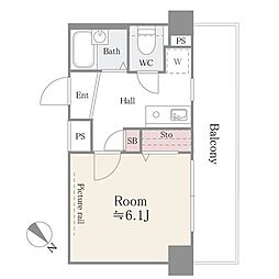 アルテーヌ新横浜 1Kの間取図画像