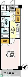 Charcoal 1Kの間取図画像