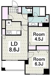 ドゥーエ横浜駅前 2LDKの間取図画像