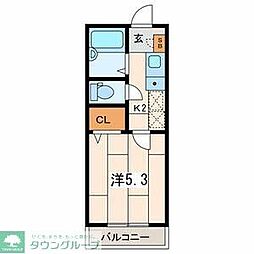 ステーションヴィラ大口2 1Kの間取図画像