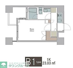 ベルファース東神奈川 1Kの間取図画像