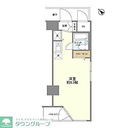 東急ドエルアルス川崎 ワンルームの間取図画像