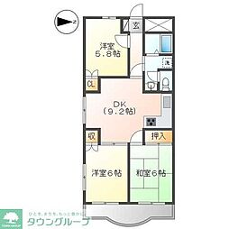 パスタビル 3DKの間取図画像