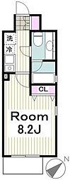 コニファー新子安 1Kの間取図画像