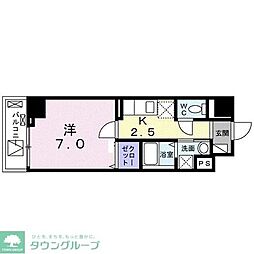 エーデルワイス 1Kの間取図画像