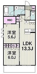 La Cour Miyako East 2LDKの間取図画像