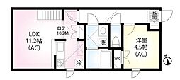 プリマ小机 1LDKの間取図画像