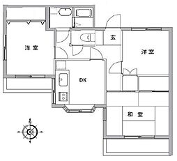 プレステージ横浜菅田 3DKの間取図画像
