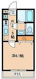 リリコート横浜NO.1 1Kの間取図画像