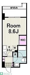 CREDO新横浜 1Kの間取図画像
