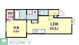 Luna Tsunashima 1LDKの間取図画像