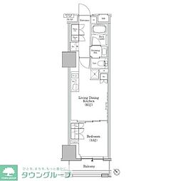 ザ・パークハビオSOHO新横浜 1LDKの間取図画像