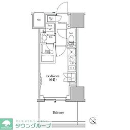 ザ・パークハビオSOHO新横浜 ワンルームの間取図画像