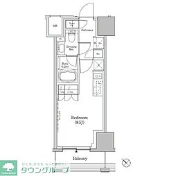 ザ・パークハビオSOHO新横浜 ワンルームの間取図画像