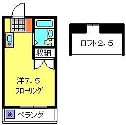 シャルムド羽沢八番館 ワンルームの間取図画像