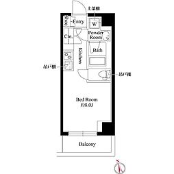 グリシーナ横浜桜木町 ワンルームの間取図画像