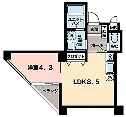 グリーンテラス横浜 1LDKの間取図画像