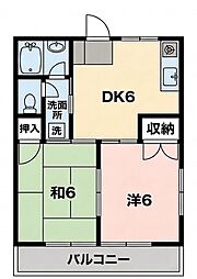 ドルフ鴨居 2DKの間取図画像
