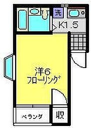 カスティーロ反町 1Kの間取図画像