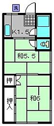 メゾン森 2Kの間取図画像