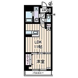 ヤヨイコート 1LDKの間取図画像