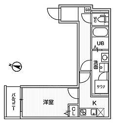 T's Cuore横濱元町 1Kの間取図画像